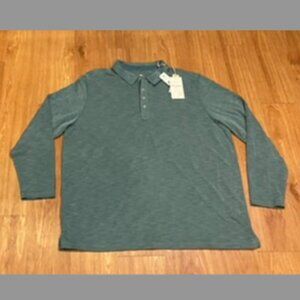 Tommy Bahama Men's Golden Sands Long-Sleeve Polo Shirt Deep Sea Teal Size XXL